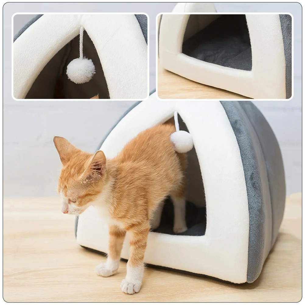 

Universal Cat Nest Grey Windproof Warm Sleeping Shelter for Cats Small Pets High-Grade Material Comfortable Night Rest Adorable