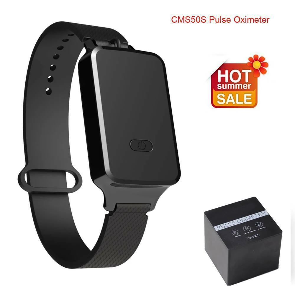 

CMS50S Wrist Pulse Oximeter Blood Oxygen Monitor BT Wireless SpO2 PR 24 Hours Sleep Recorder Wristband Fingertip Pulse oximeter