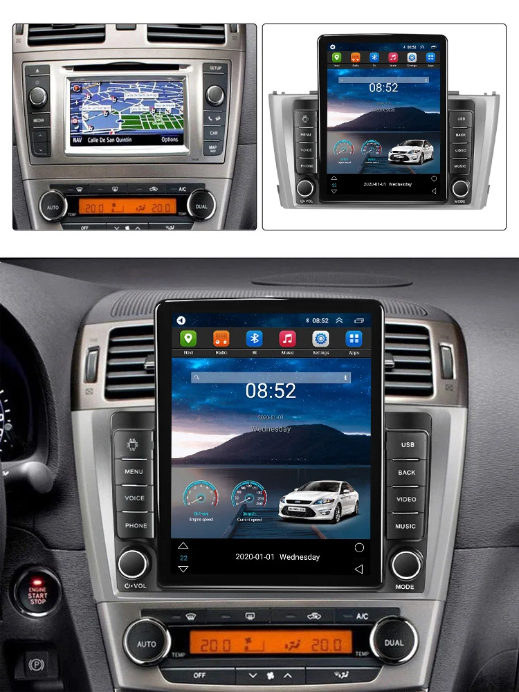 Android All In One Car Radio For Toyota Avensis T27 2009-2015 Multimedia Player GPS For Tesal Type Screen Carplay DSP Head Unit