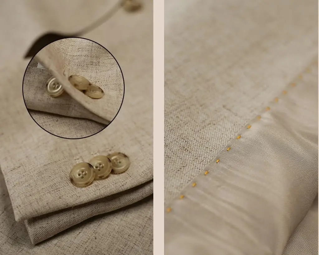 Men's suit coat linen solid color double breasted man Jacket Business casual party banquet suit groom suit Blazer