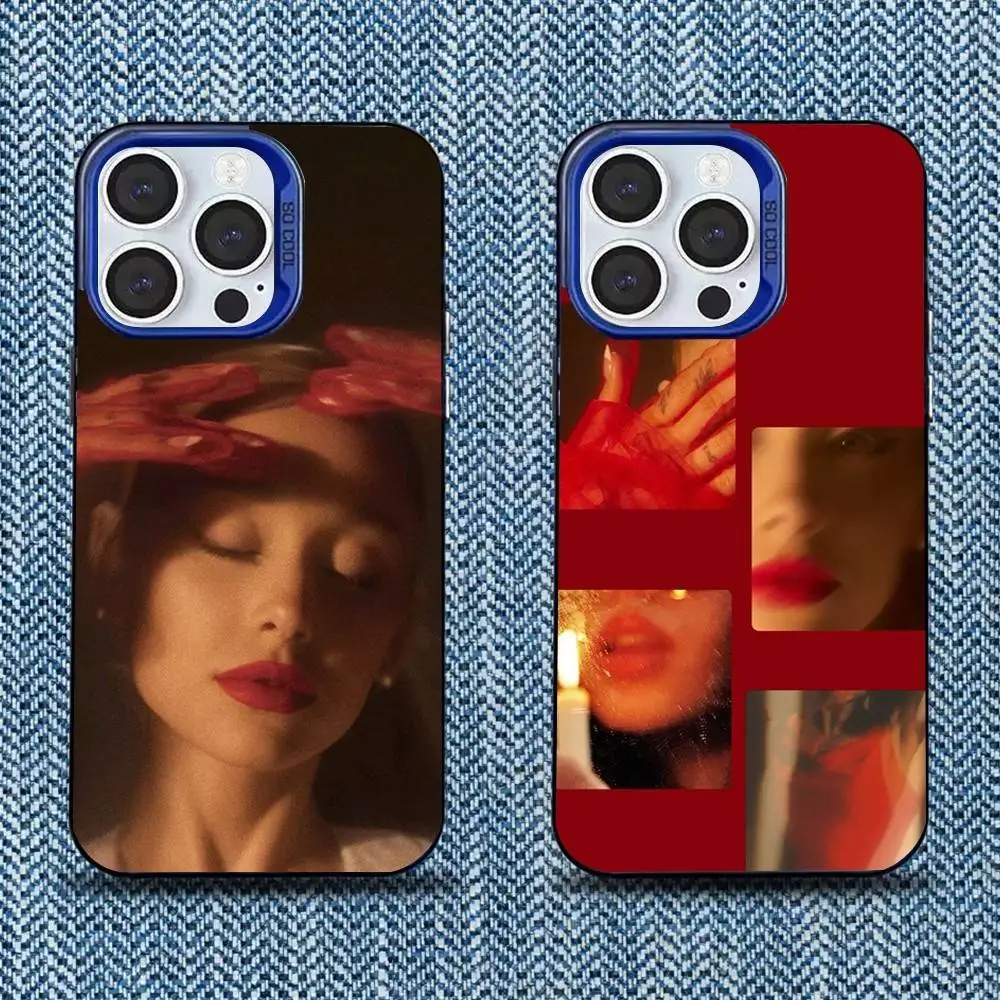 

Singer A-Ariana G-Grandes Phone Case For iPhone 16,15,14,13,12,11,Mini,Pro,SE,MAX Blue Matte Silicone Cover