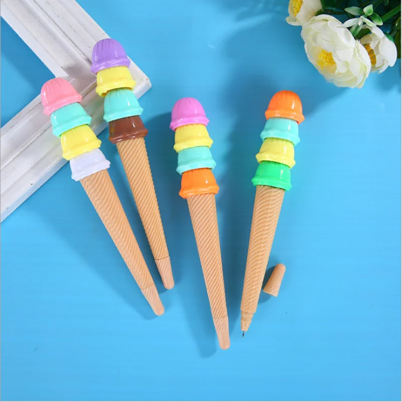 36pcs Wholesale Student Stationery Pen Cute Creative Four-layer Ice Cream Black Gel Pens for Writing Back To School