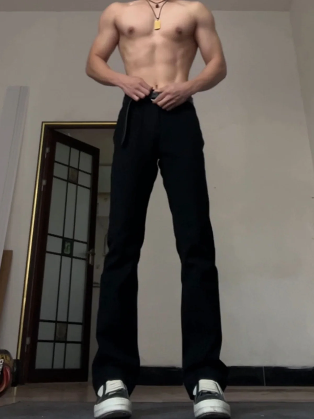 

Мужские летние тонкие джинсы Pure Bla Soft с высокой талией, облегающие, в американском стиле, с эффектом удлинения ног, утягивающие, с высокой талией, расклешенные