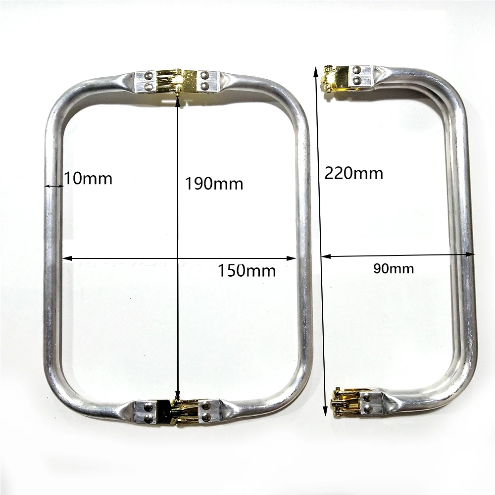 DIY Silver Metal Bag Frame Geometric Aluminum Pipe Clamp Bag Frame For Purse Backpack Bag Accessories Multifunction Sewing Craft