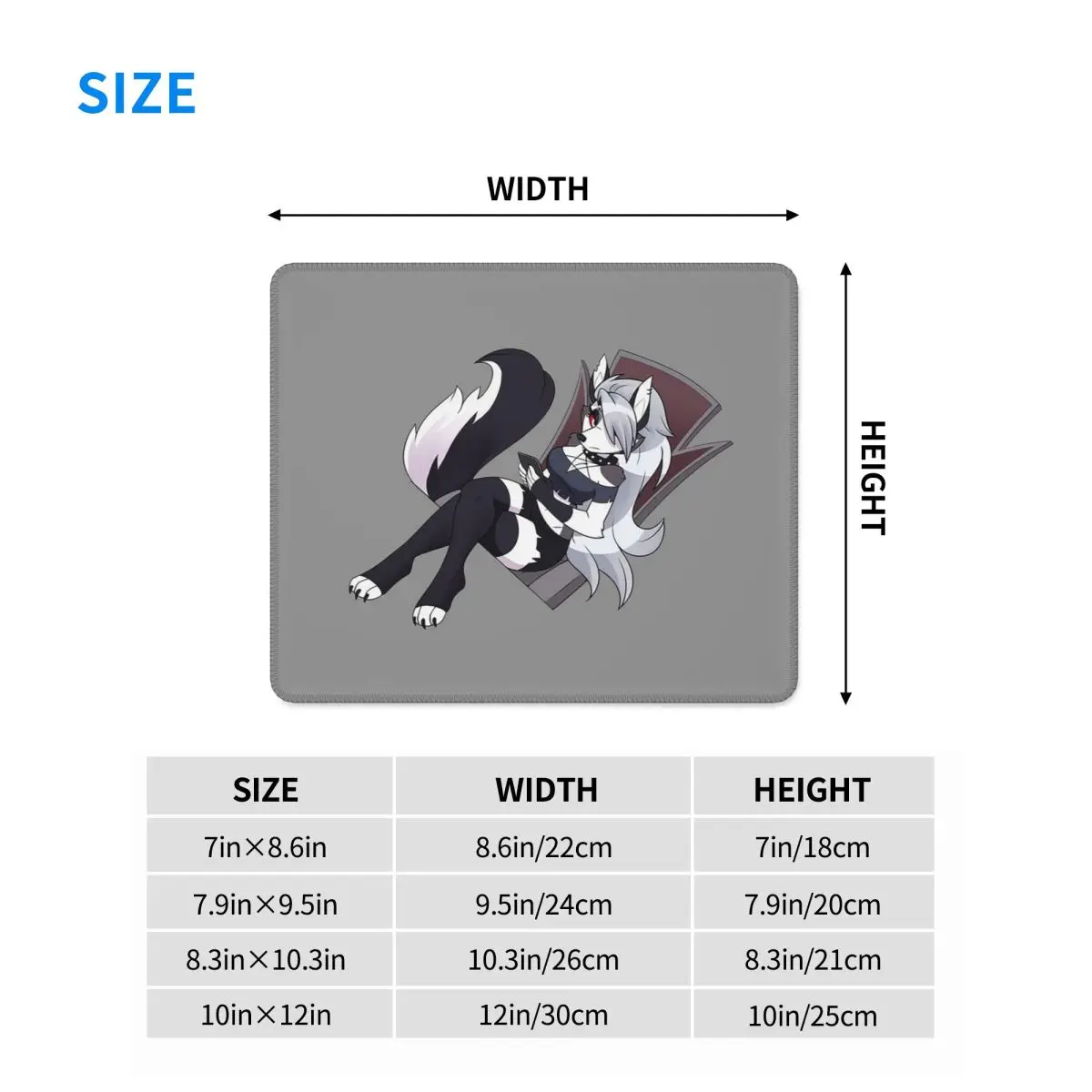 لوحة ماوس Helluva Boss Loona لوحة مفاتيح الكمبيوتر ماوس حصيرة ألعاب الكمبيوتر المحمول حصيرة مكتبية ملحقات المكتب مفارش الطاولة