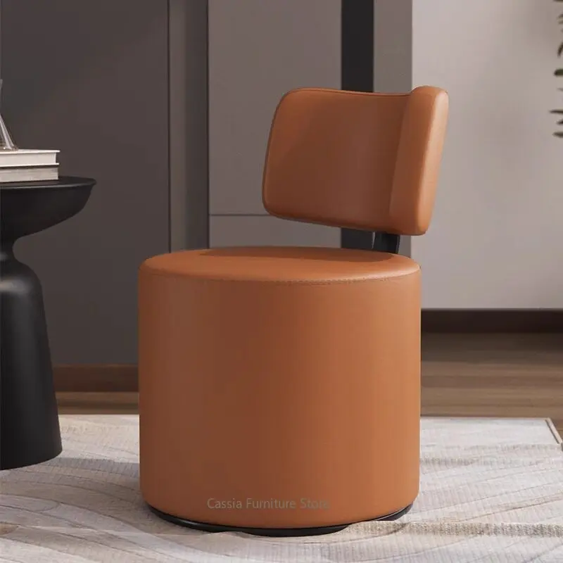 Minimalist Light Luxury Swivel Velvet Vanity Stool with Backrest for Bedroom, Makeup Chair view 6