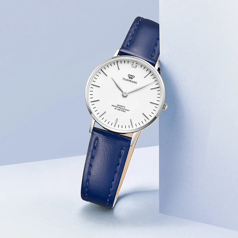 

TIAN WANG Watches For Women 2025 NEW Sapphire Crystal Elegant Wristwatch Blue Genuine Leather Dress Clock Ladies Daily wear