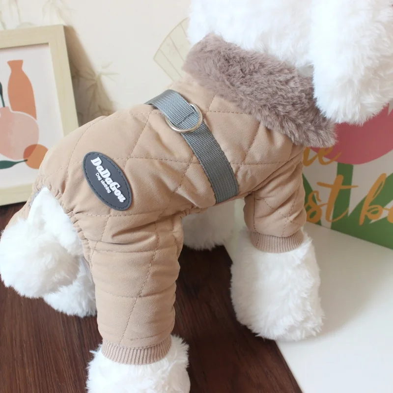 Thicken Pet Clothes Winter Dog Rompers Jumpsuit Puppy Coat Jacket Small Dog Clothing Poodle Bichon Frise Schnauzer Costume Pants