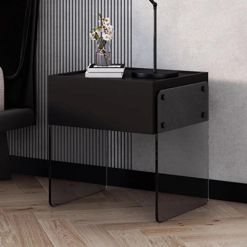 Black Industrial Bedside Table Vintage Luxury Living Room Unique Bedside Drawer Indoor Hotel Stolik Nocny Bedroom Ferniture