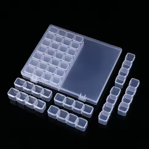 1pc28/56 grid adjustable plastic nail accessory storage box toolbox detachable box independent grid accessory storage box