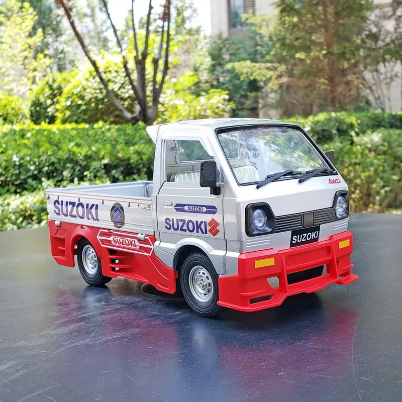 

1:24 Suzuki Carry Alloy Modified Pickup Car Model Diecasts Metal Light Truck Vehicles Model Simulation Sound Light Kids Toy Gift