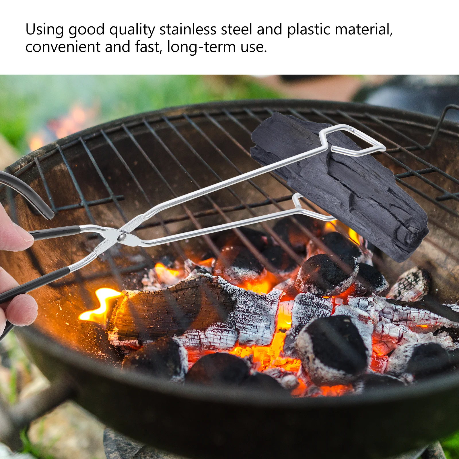 

2Pcs Stainless Steel Food Clip Barbecue Clamp Metal Steak Clamps Plastic Tong Kitchen Tool Outdoor Cooking Accessories Long H
