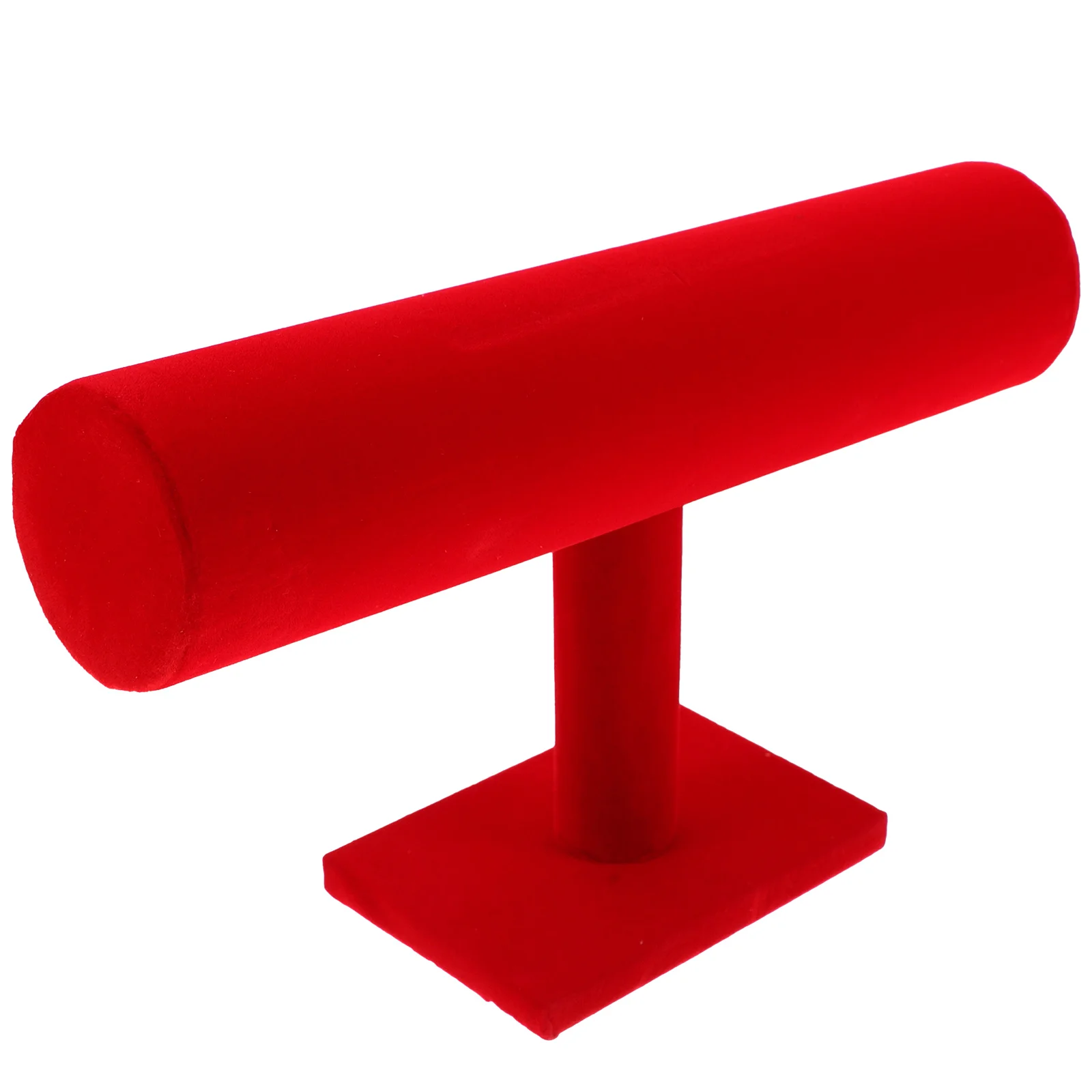 

1pc T Shape Bracelet Display Stand Linen Flannel Jewelry Holder Watch Organizer Bangle Rack Storage Tidy Accessory Red