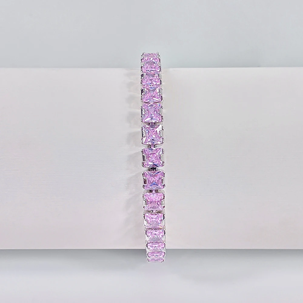 2023 جديد الوردي اللون الأميرة سوار الإسورة للنساء هدية للذكرى السنوية المجوهرات بالجملة S7207