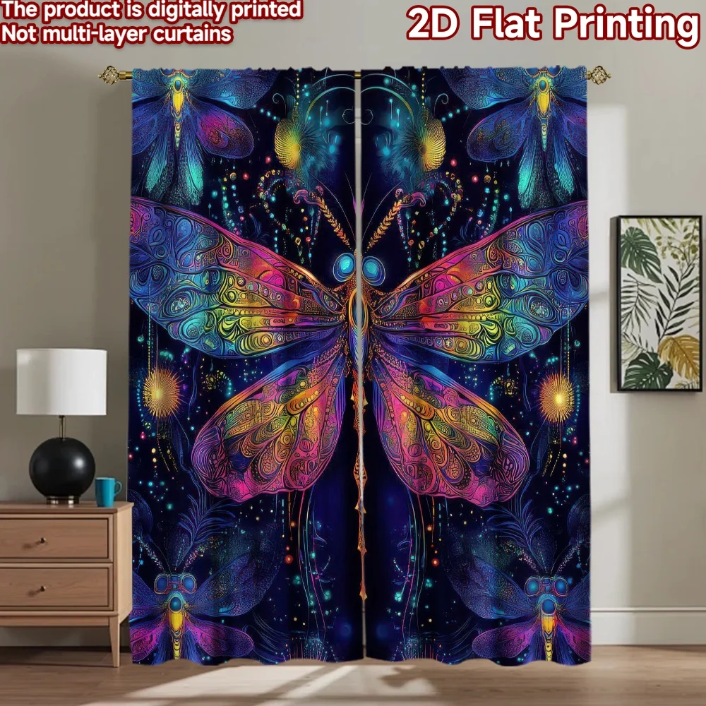 

1pc 2D flat Photography Backdrop Popular Party Party Backdrop Colorful Dragonfly Dreams 100% Polyester Holiday Decorations Use
