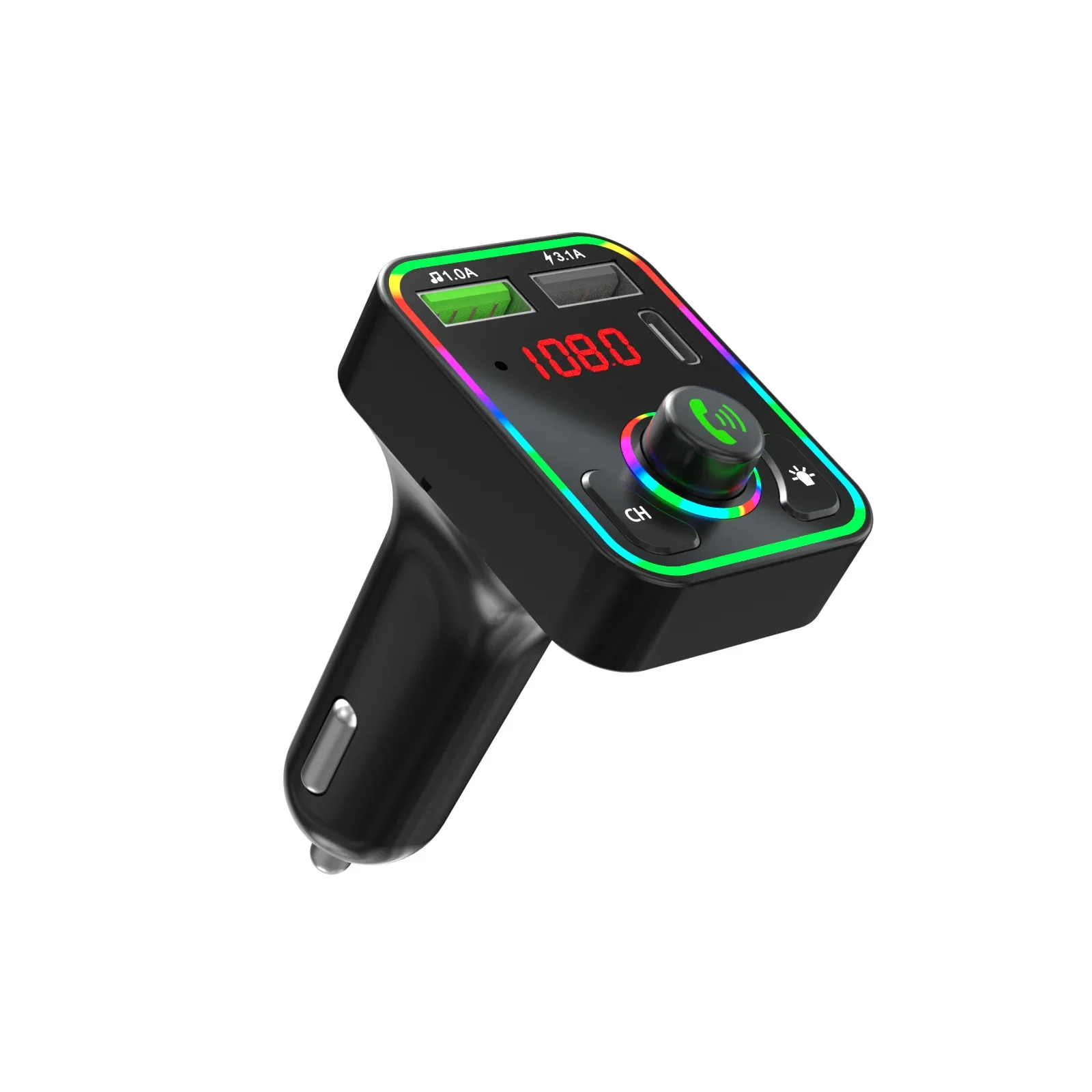 Car Mp3 Bluetooth Player U Disk Music Pd Charger Fast Charge Hands-Free Call Receiver FM Transmitter