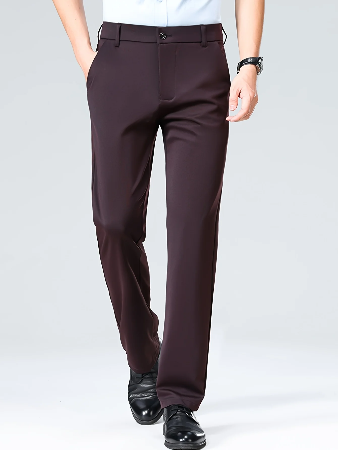 

Мужские деловые повседневные брюки прямого кроя - эластичные, немнущиеся, для офиса и ежедневных поездок