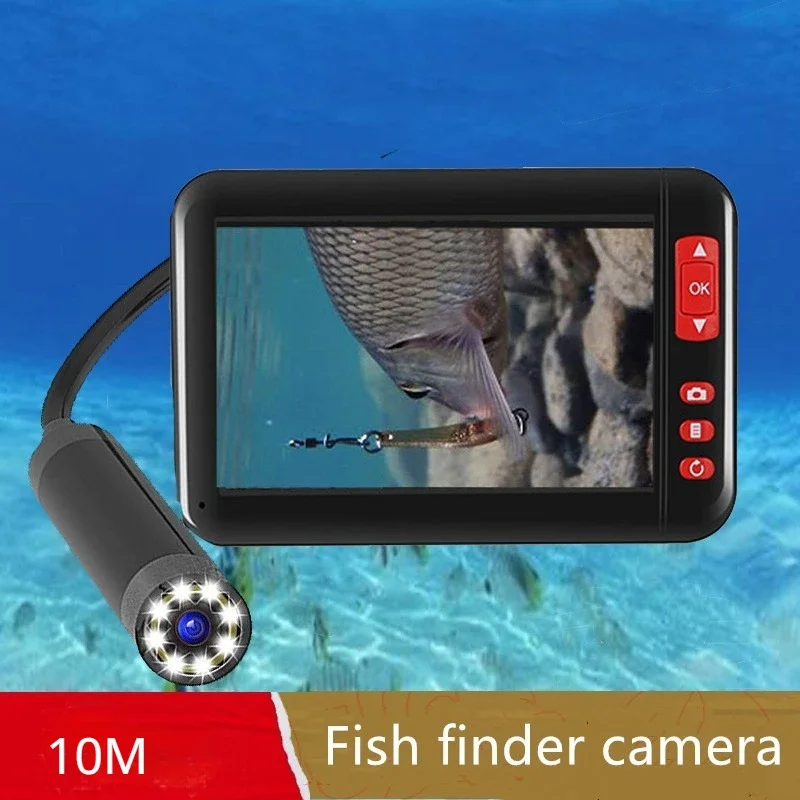 

8mm Underwater Endoscope Inspection Camera 10m Winter Ice Fishing Camcorder Fish Finder for Fishing with 4.3 inch Monitor