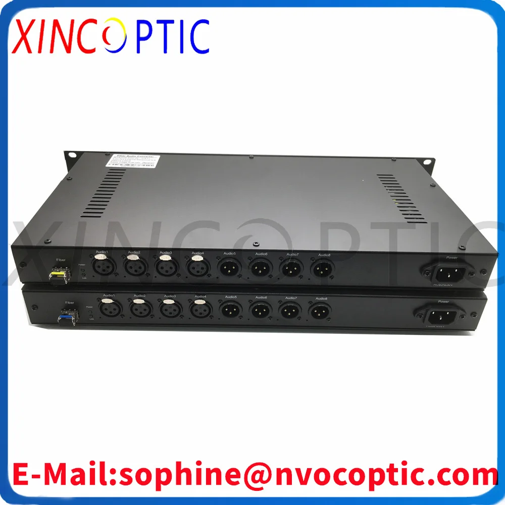 4Ch Bidi  XLR Balance Audio to Fiber SM,BIDI,20km,LC SC FC Connector,19Inch 1U  Rack Mount,UK Charger