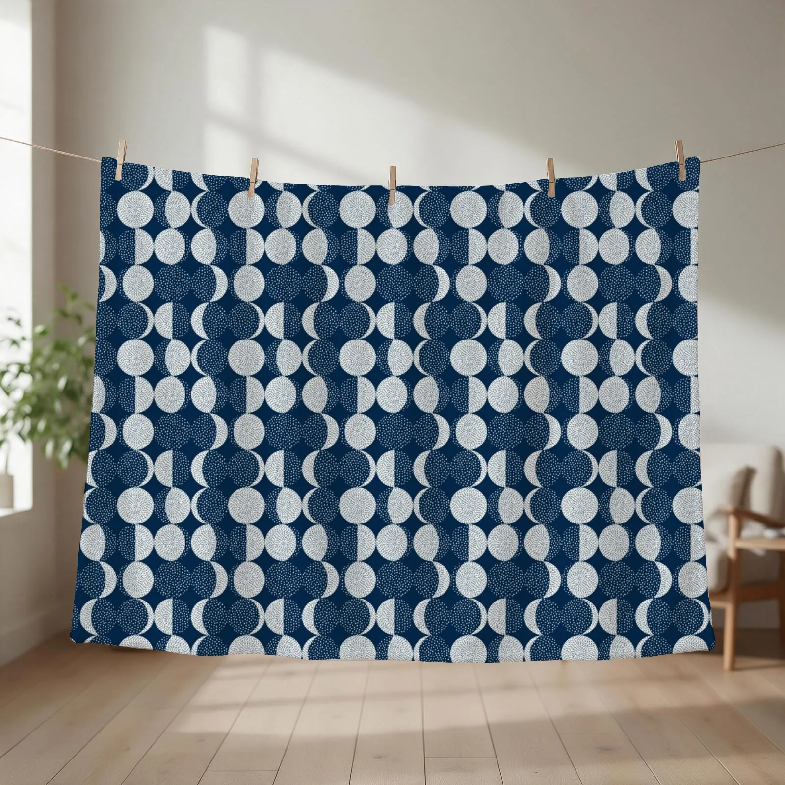 Moon Phases / repeat pattern Throw Blanket couch cozy soft plush fuzzy picnic outdoor blanket