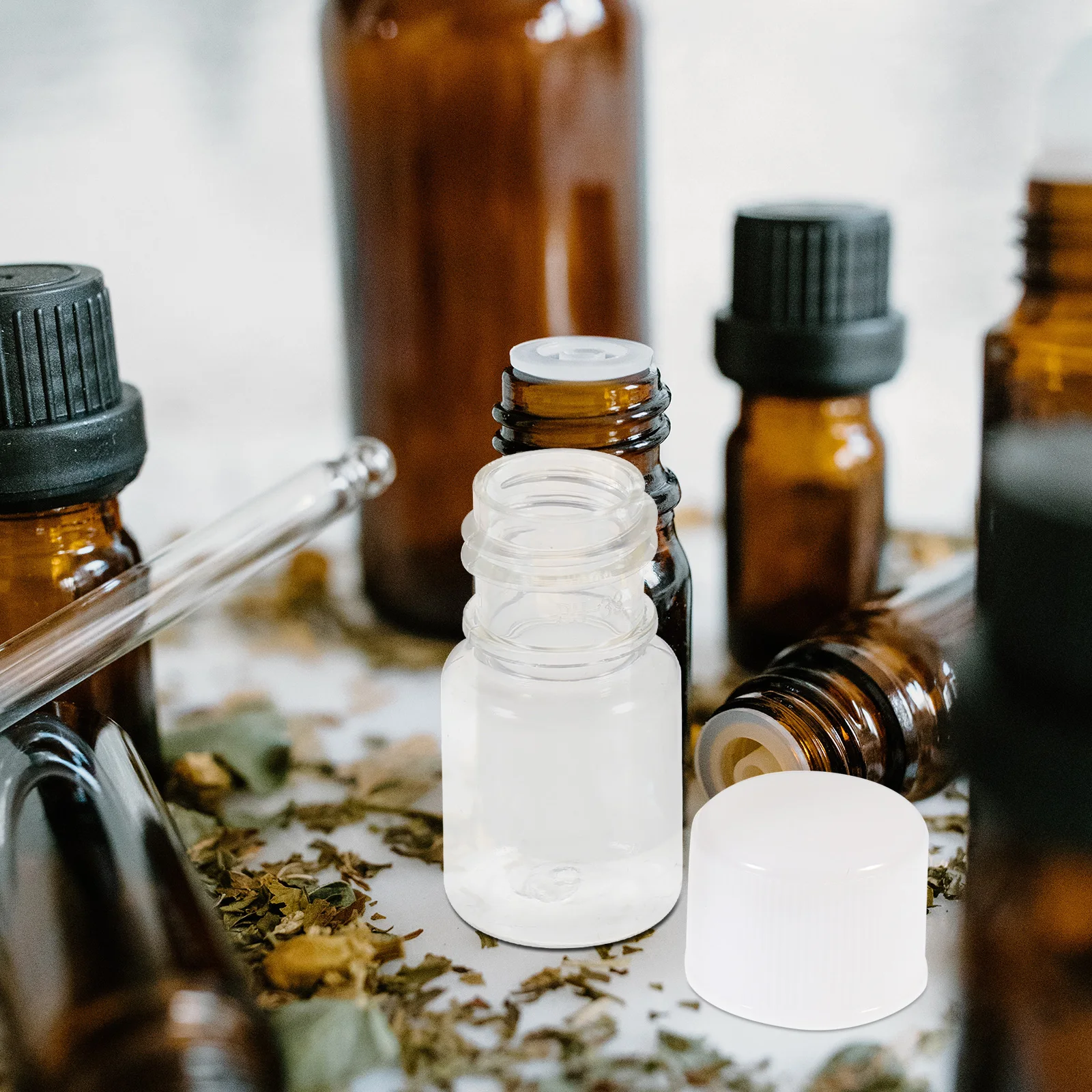 

30pcs Plastic Reagent Bottles 5Ml Leakproof Sample Storage Lids Easy Refill Lab Industrial Use Liquid Container