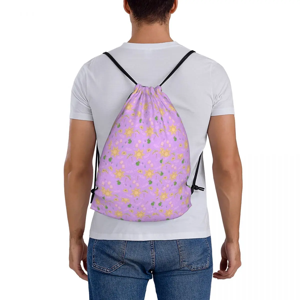 Zaini modello Rapunzel borse Casual portatili con coulisse borsa sportiva con coulisse borsa sportiva borse per libri per studenti di viaggio