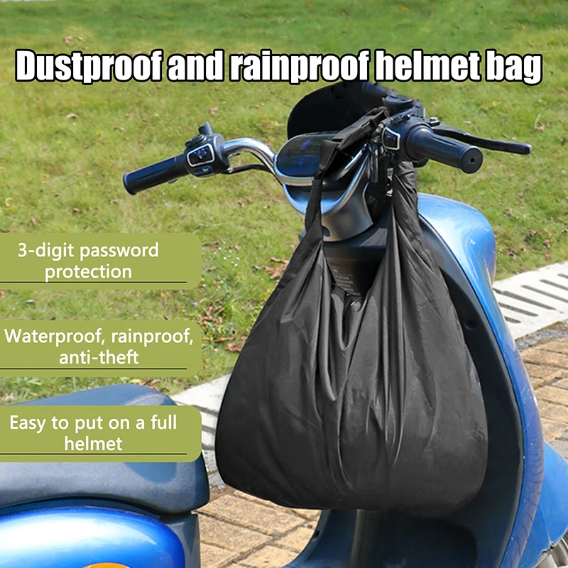 

1pc Portable Travel Motorcycle Waterproof Equipments Bag Motorbike Helmet Bag Combination Lock Anti-Theft Luggage Storage Bag