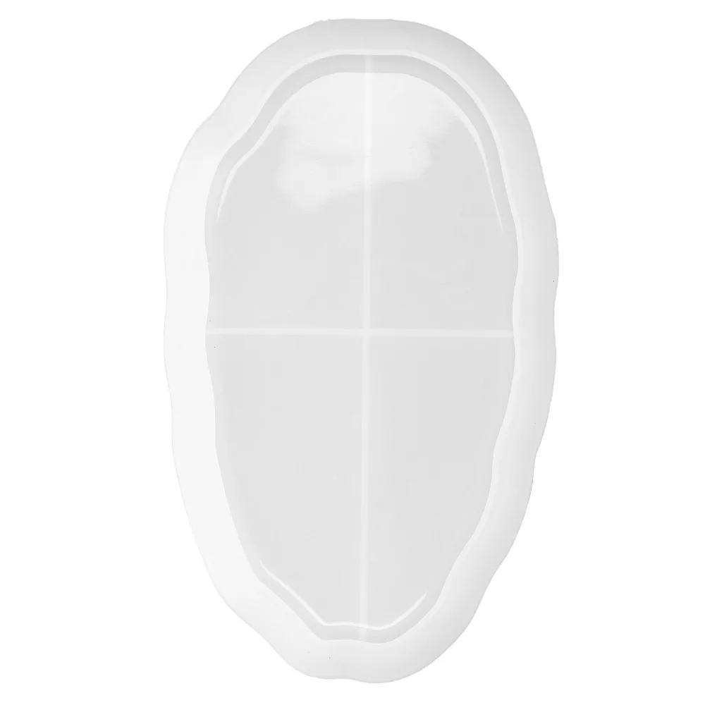 Silicone Irregular Oval Tray Mold Soft Transparent Long Oval Tray Mold Irregular Shape Resin Casting Plate Mold Storage Tray