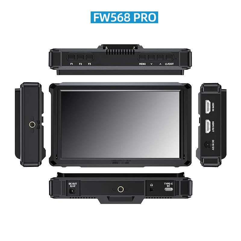 

FW568 PRO Camera Field Monitor 1200nits 6 inch Full HD Touch Screen Camera Monitor 4K HDMI 3D LUT Peaking Focus for DSLR