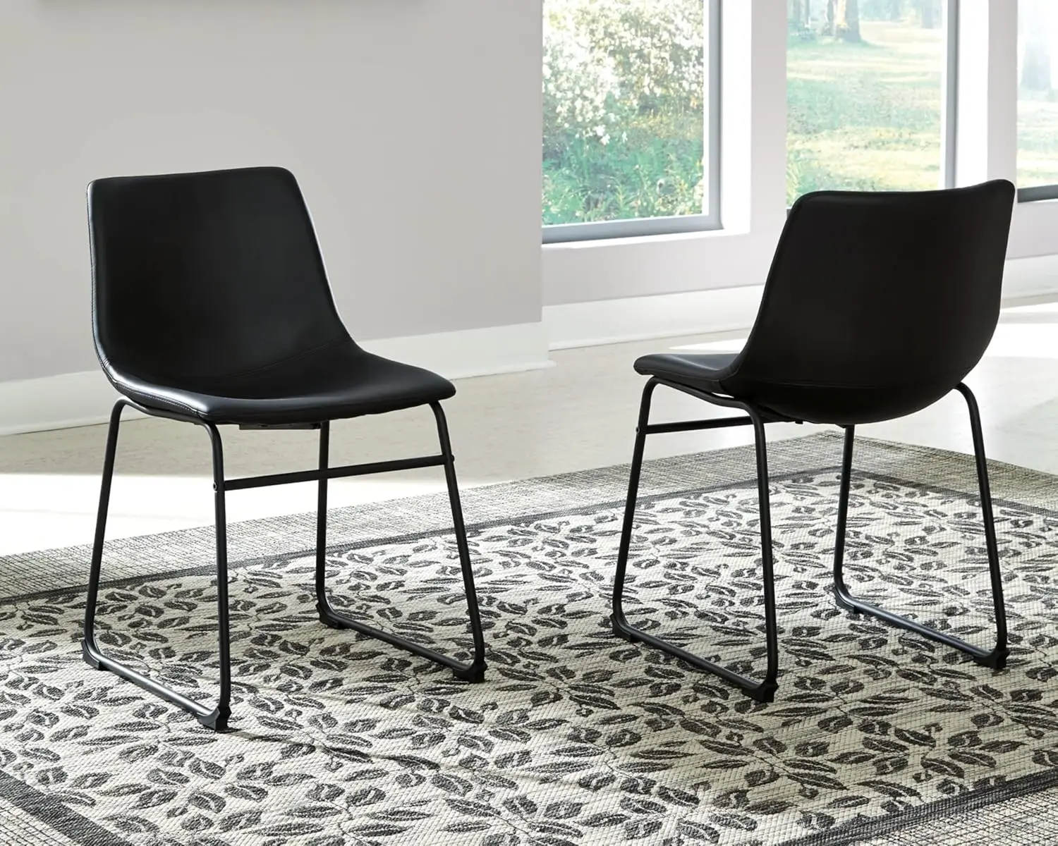 Ashley Centiar-Chaise de salle à manger du milieu du siècle, 2 fils, noir, E27, design