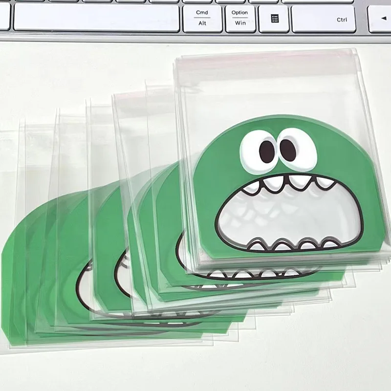 100pcs/Lot Cute Cartoon Monster Plastic Bag For DIY Storage Cookie Candy Packaging Supplies Decor Gift Pouch Jewelry Accessories
