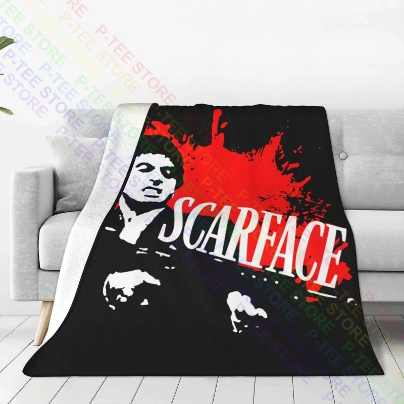 Scarface Tony Montana Blood Splatter Little Friend Pacino Gangster Blanket Quilt Breathable Cover Blanket