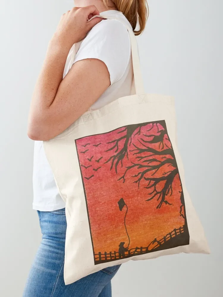 

Sunset silhouette Tote Bag shopping bags foldable tote bags aesthetic custom fabric bag university shopper bag