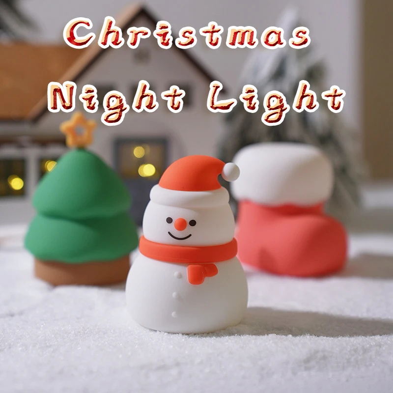 

3Pcs Rechargeable Christmas LED Night Light Adjustable Brightness & Color Modes Holiday Gift for Bedroom Holiday Home Decoration