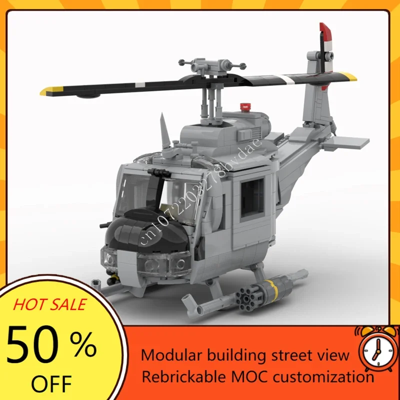 ชุดประกอบโมเดลเครื่องบินฮิวอี้ MOC 671 ชิ้น ของเล่นประกอบเองเพื่อการศึกษาสำหรับเด็ก ของขวัญวันเกิด/คริสต์มาสสุดสร้างสรรค์