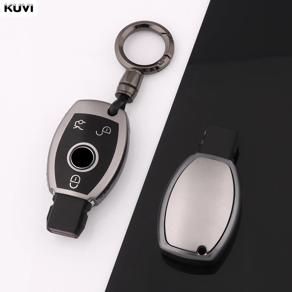 Gun Grey TPU Shell Fob Autoschlüsselhülle für Mercedes Benz A B C E Klasse GLS GLA GLK GLC CLS CLA AMG W204 W205 W212 W463 W176