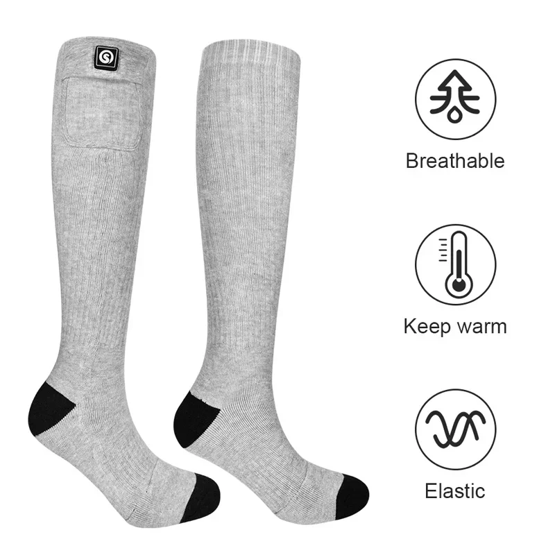 DAY WOLF Heated Socks Electric Heating Ski Socks Rechargeable Battery Winter Thermal Stocking Man Woman Outdoor For Fishing 2022