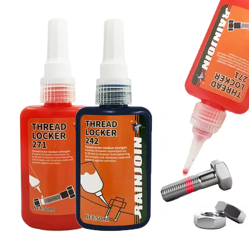 Threadlocker 242 271 Medium to High Strength Anaerobic Sealant Blue Thread Locker Auto Maintenance Screw Anti Loose Glue