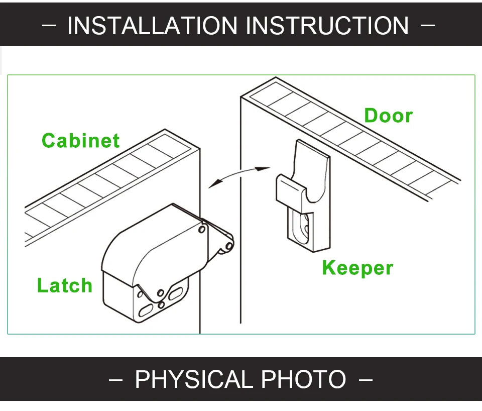 JIUFA Furniture Hardware Mini Latch Automatic Spring Catch Plastic Strike Push To Open For Furniture Cabinet Door