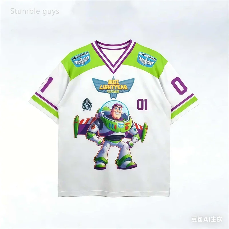 Toy Story Short Sleeve Tee For Kids Summer Cartoon Character Print Casual Lightweight Comfortable Tops For Boys