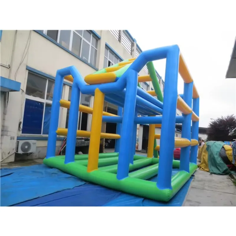 2026 0.9mm PVC Inflatable Floating Climbing Water Slide Aqua Park Equipment