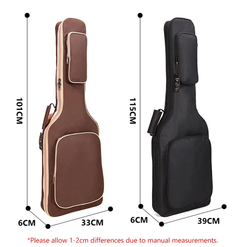 Electric Guitar Case Bass Bags Double Adjustable Straps Pad 8mm Cotton Thicken Cover 600D Oxford Black Classical Gig Handbag X34