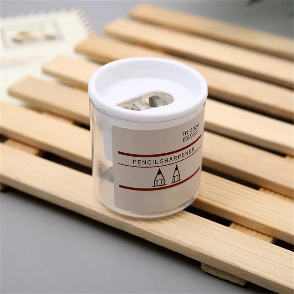 뚜껑이 달린 수동 연필 깎이, 분리형 원형 이중 구멍, 학용품