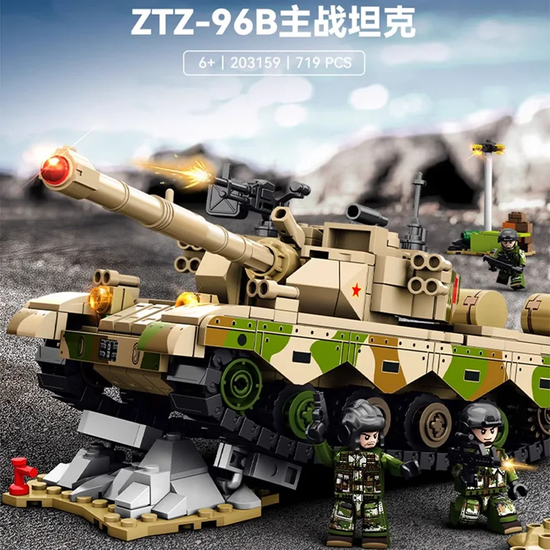 SEMBO ZTZ-96B Military Tank Model Building Blocks Battle Army Soldier Figures Tank Assembly Toys Bricks Creative DIY Kid Gift