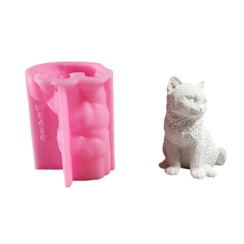 Molde silicona flexible para crear adorables adornos decorativos exhibición gatos