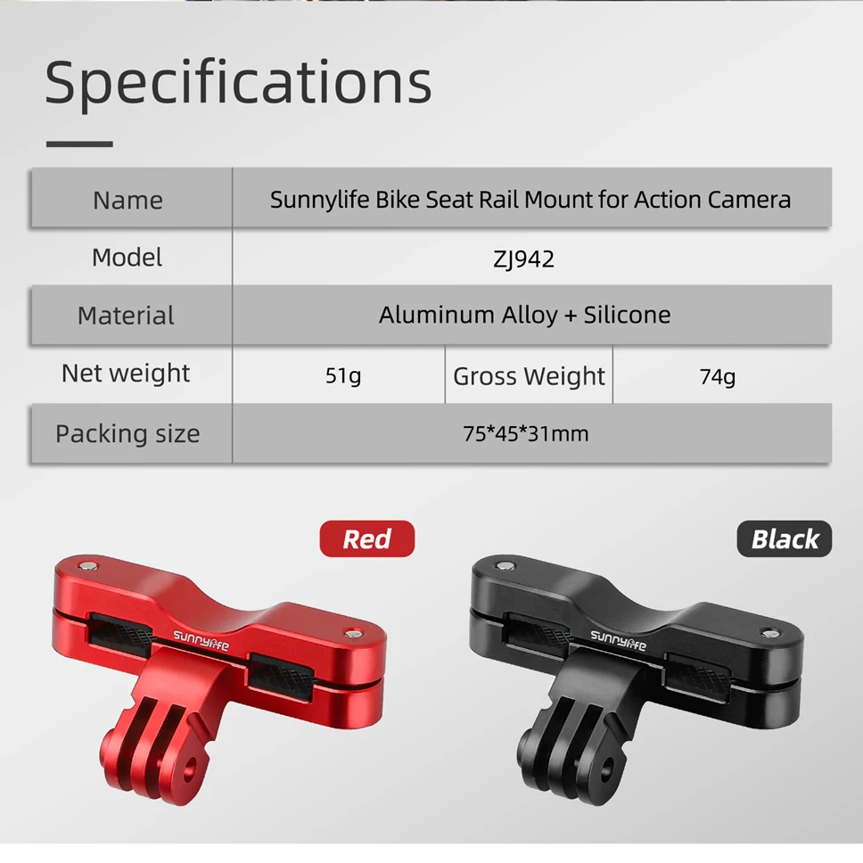 حامل السكك الحديدية لمقعد الدراجة/الدراجة لـ DJI OSMO Action5 4/Insta360 ACE Pro/Gopro Hero ملحقات رياضية قفل المسمار الإفراج السريع