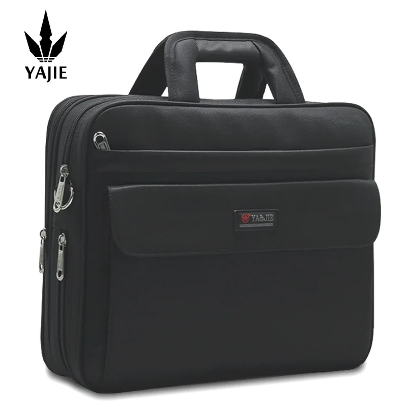 Business men\'s briefcase canvas waterproof large capacity 15.6 inches 14 inch laptop bag work bag business bag office messenger