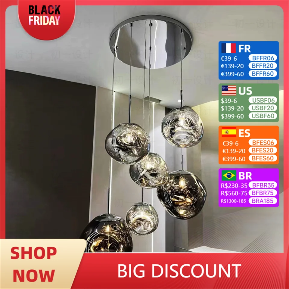 Nordic LED PVC Pendant Light Lava Home Decoration Bedroom Living Room Pendant Lamp Dining Room Hanging Lamp Indoor Lighting