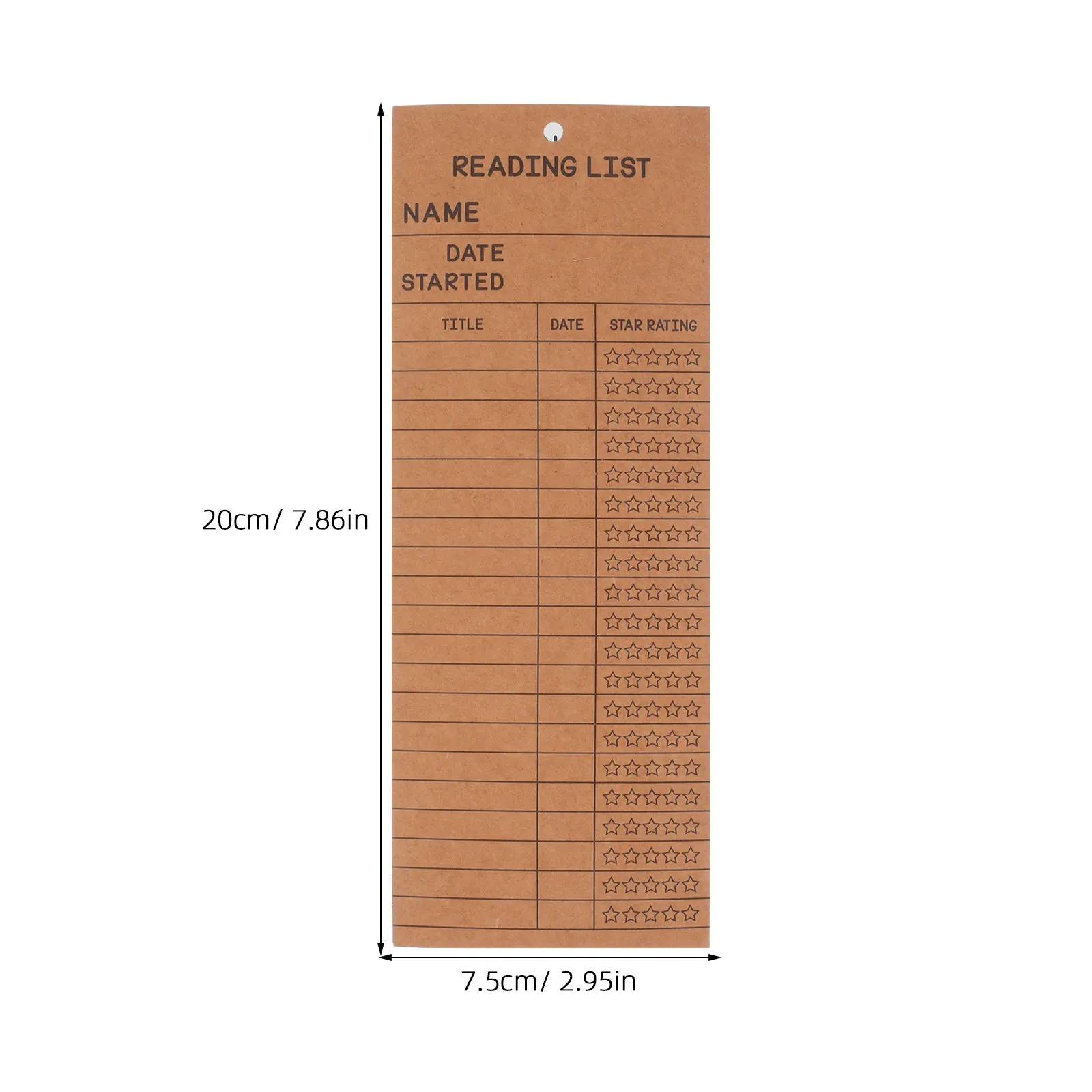 50Pcs Reading List Bookmark Blank Paper Library Card Book Tracking Tool for Students Teachers Reading Log Accessories