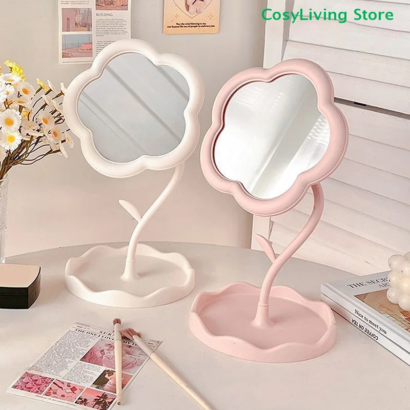 Sonnenblumenförmiger Schminkspiegel für den Schreibtisch, Heimdekoration, Drehbarer Abnehmbarer Hängender Schmuckspiegel, Hochauflösender Make-up-Spiegel